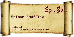 Szimon Zsófia névjegykártya
